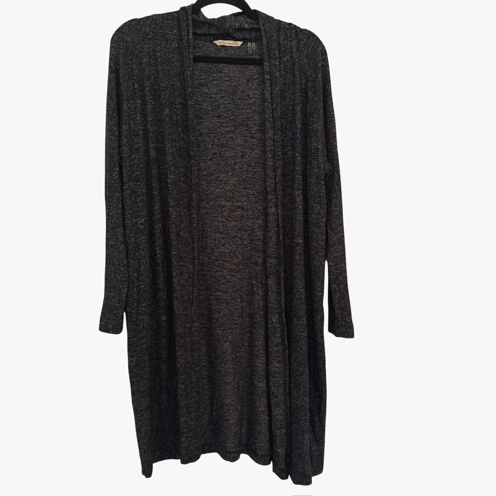 Soft Surroundings Women's MEDIUM Open Front Charcoal Duster Cardigan Sweater